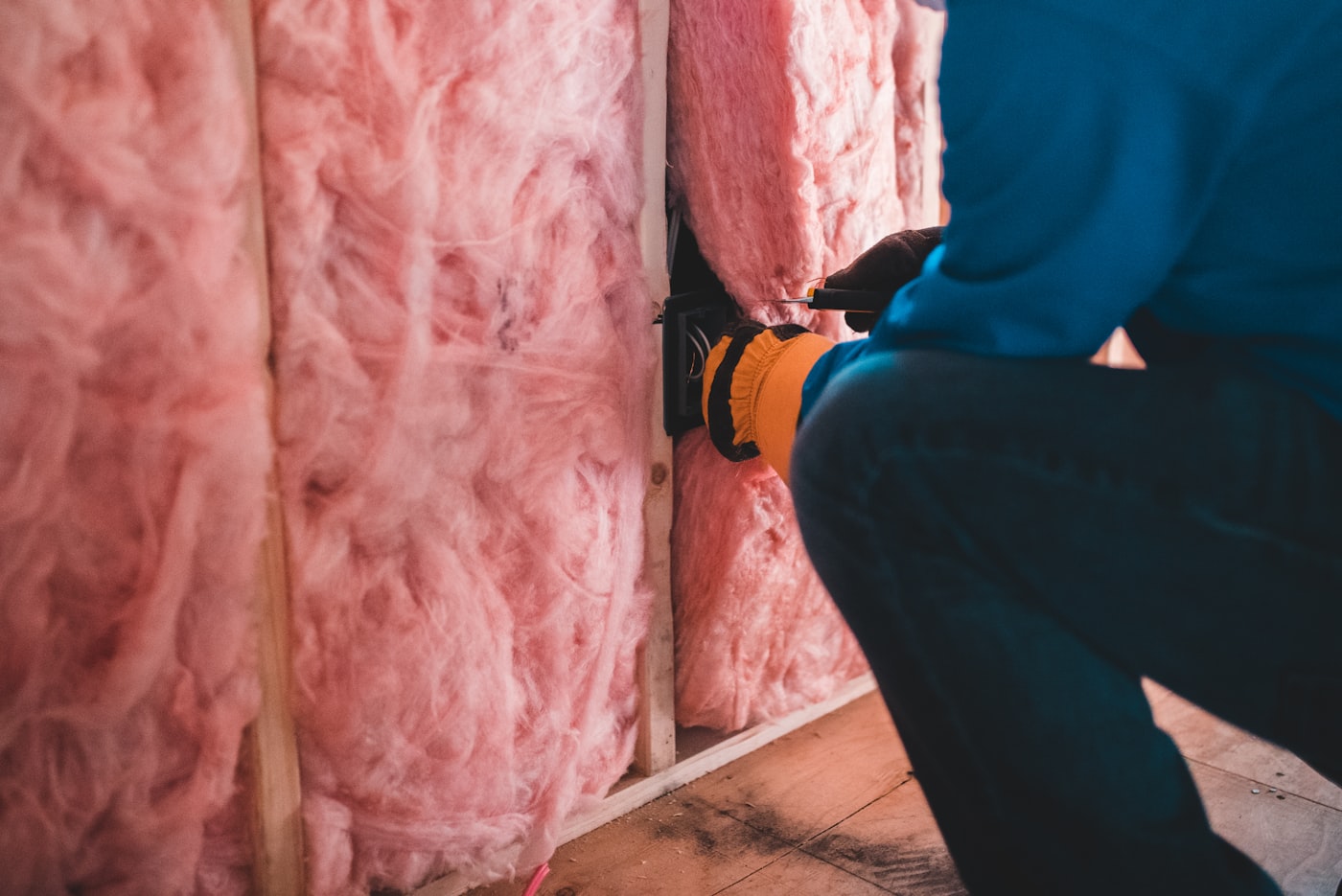 Insulation and trade work on site